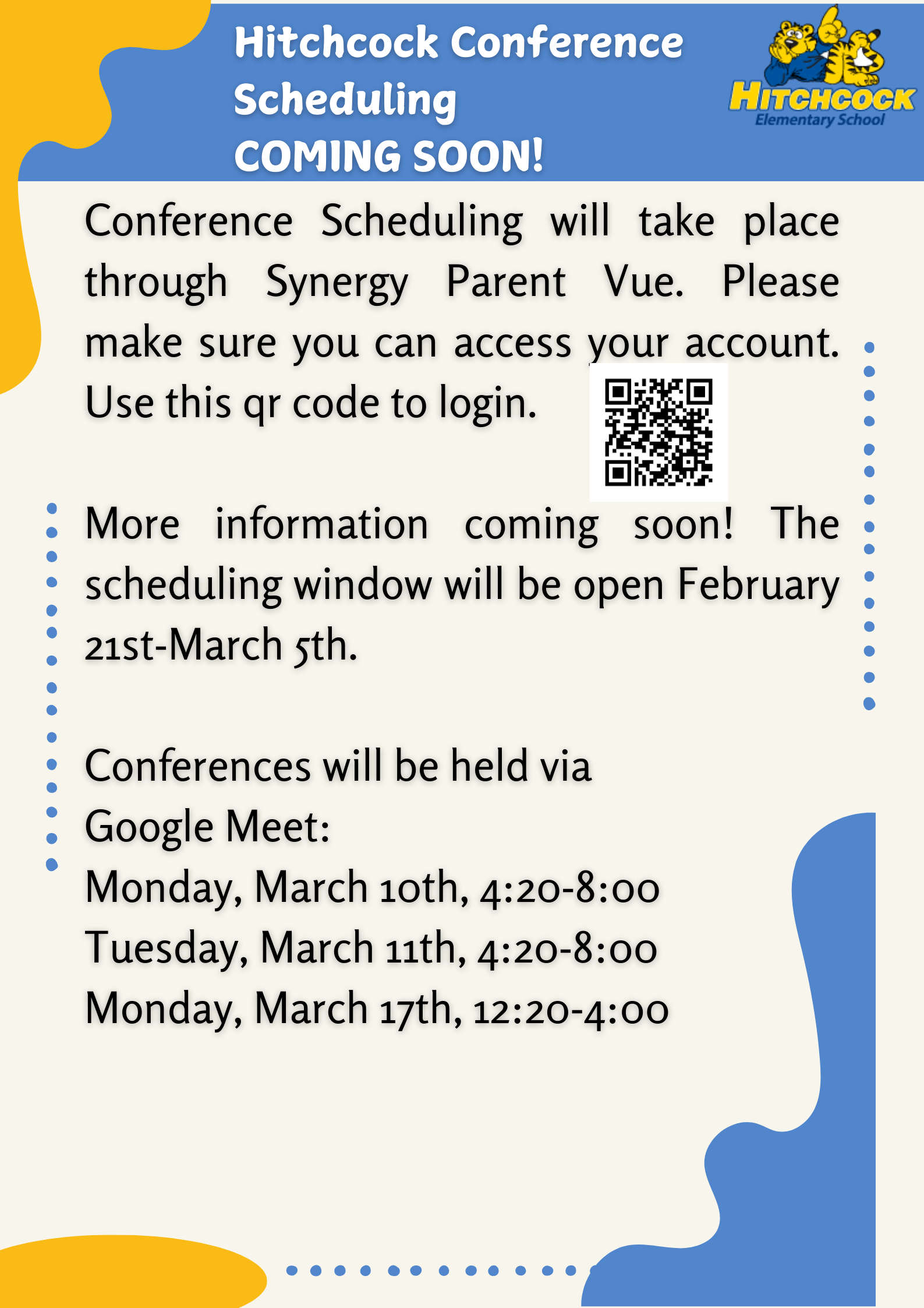 information about conference scheduling with QR Code