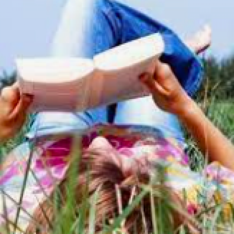 reading in the grass