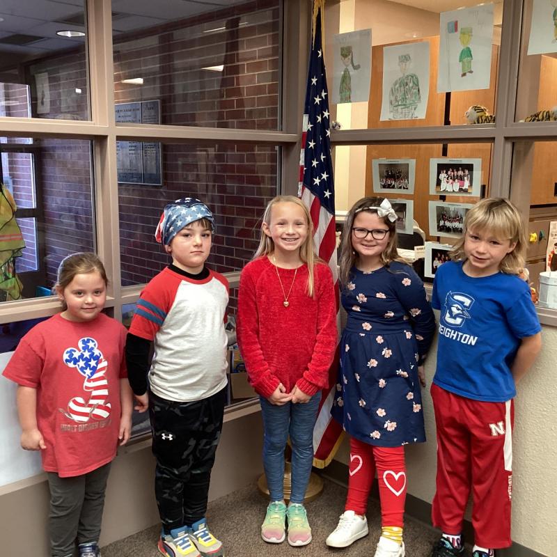 Students in red white and blue